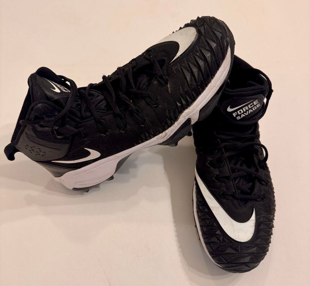 Nike Force Savage Pro Shark Rubber Cleats Black/White 923306-010 Size 14 Men's